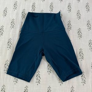 lululemon Align Shorts 8” inseam teal blue size 0